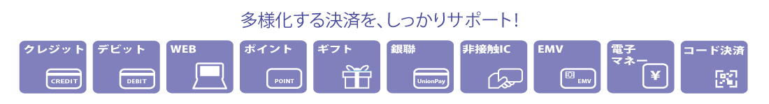 決済手段_クレジット、デビット、WEB、ポイント、ギフト、銀聯、非接触IC、EMV、電子マネー、コード決済